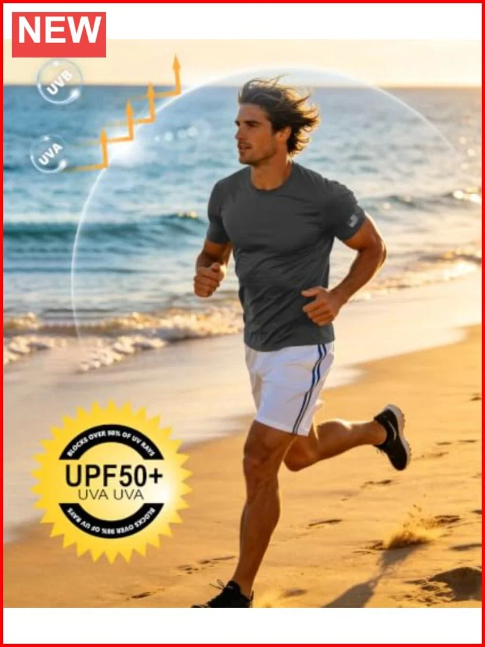 3 Pack Men's UPF 50+ Rash Guard Shirts Short Sleeve Sun Protection